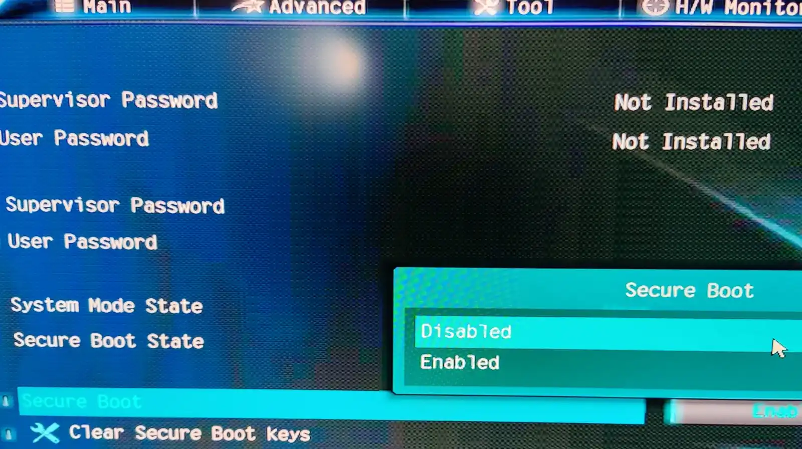 Installer-ZimaOS-Secure-boot-desactive installer zimaos secure boot desactive