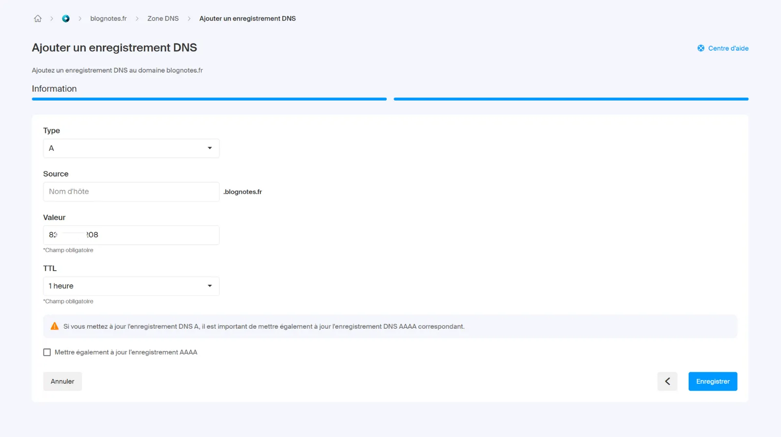 Rediriger le NDD-source-et-valeur rediriger le ndd source et valeur