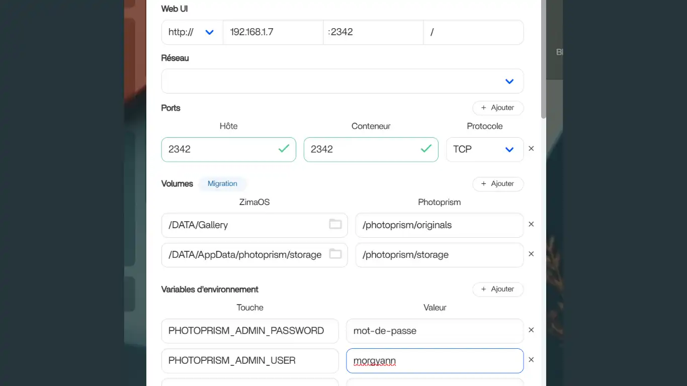installer photoprism paramètres app installer photoprism paramètres app