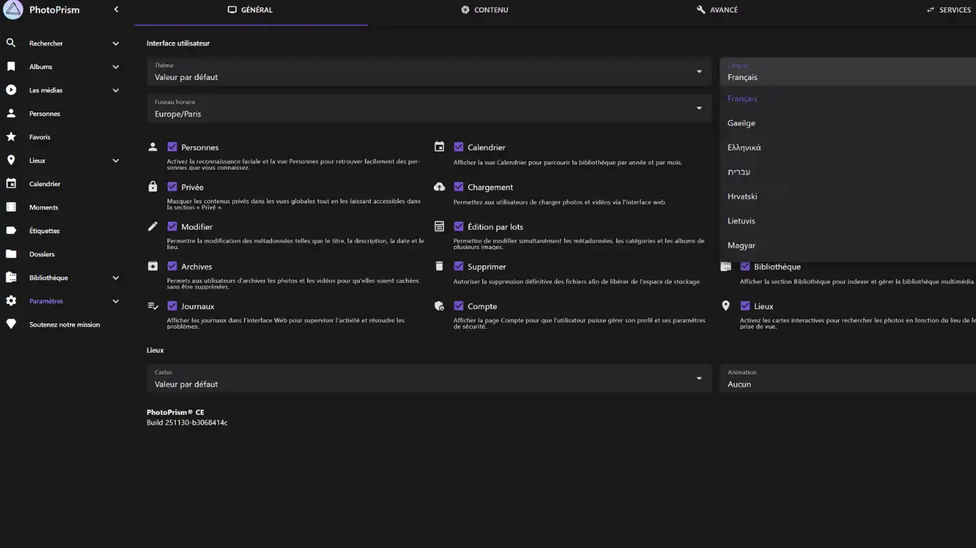 installer photoprism paramètres langues installer photoprism paramètres langues