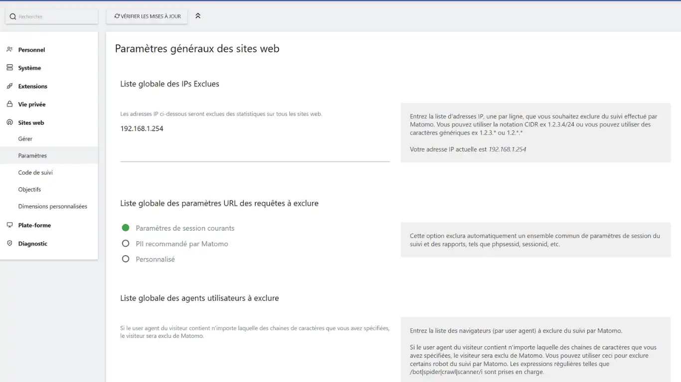 intaller matomo exclure ip intaller matomo exclure ip